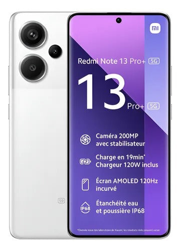 Xiaomi Redmi Note 13 Pro+ 5G Dual SIM 256 GB blanco 8 GB RAM  40 % de descuento